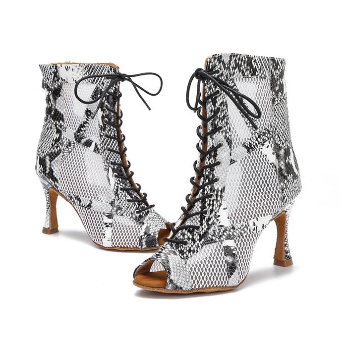Women's Leatherette Customized Open Toe Heels Dance Boots JazSalsa Dancing Shoes