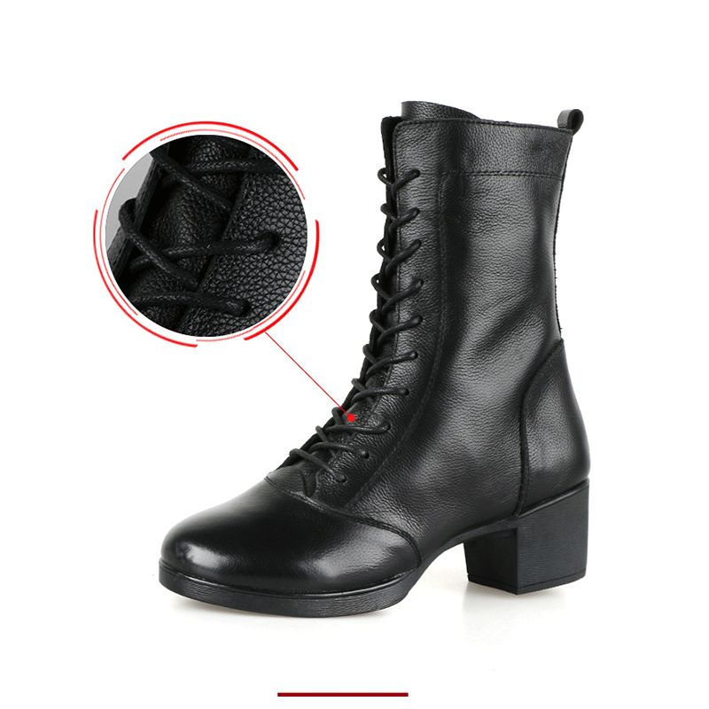 Women's Leatherette 5cm Heel JazWith Lace-up Dance Boots JazDance Shoes