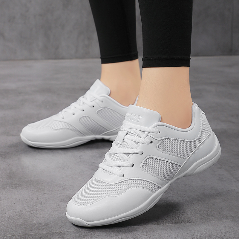 Women's White JazShoes Lace-up Dance Sneakers