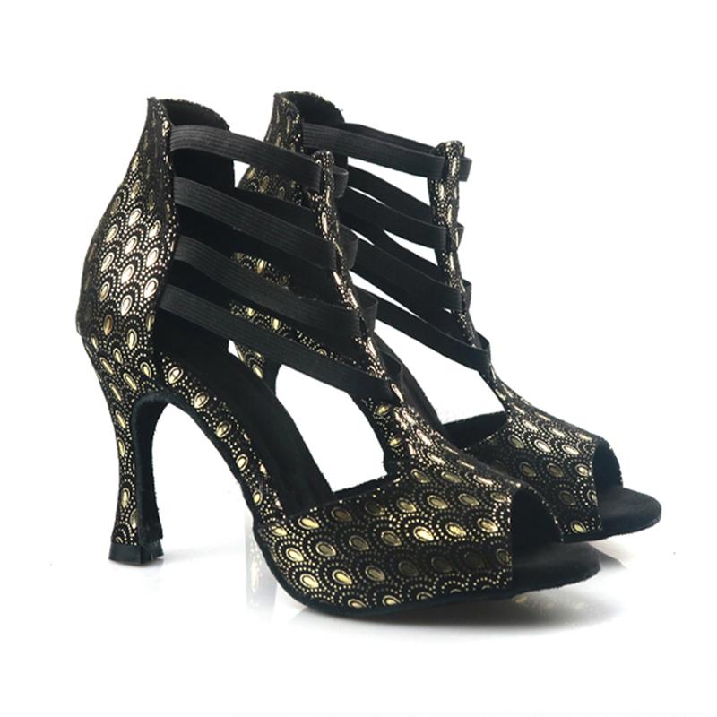 Women's Leatherette Customized Heels Dance Boots Salsa Dance Shoes