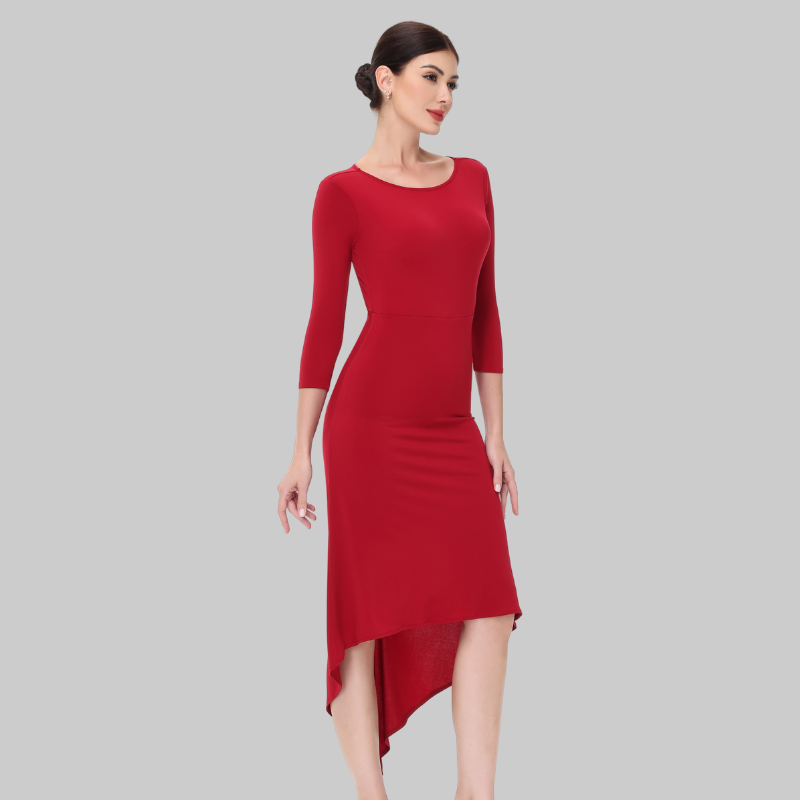 Customisable-Women's Red Dance Wear Dance Dress Performance Wear