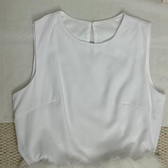Patchwork Solid Color Crew Neck Top