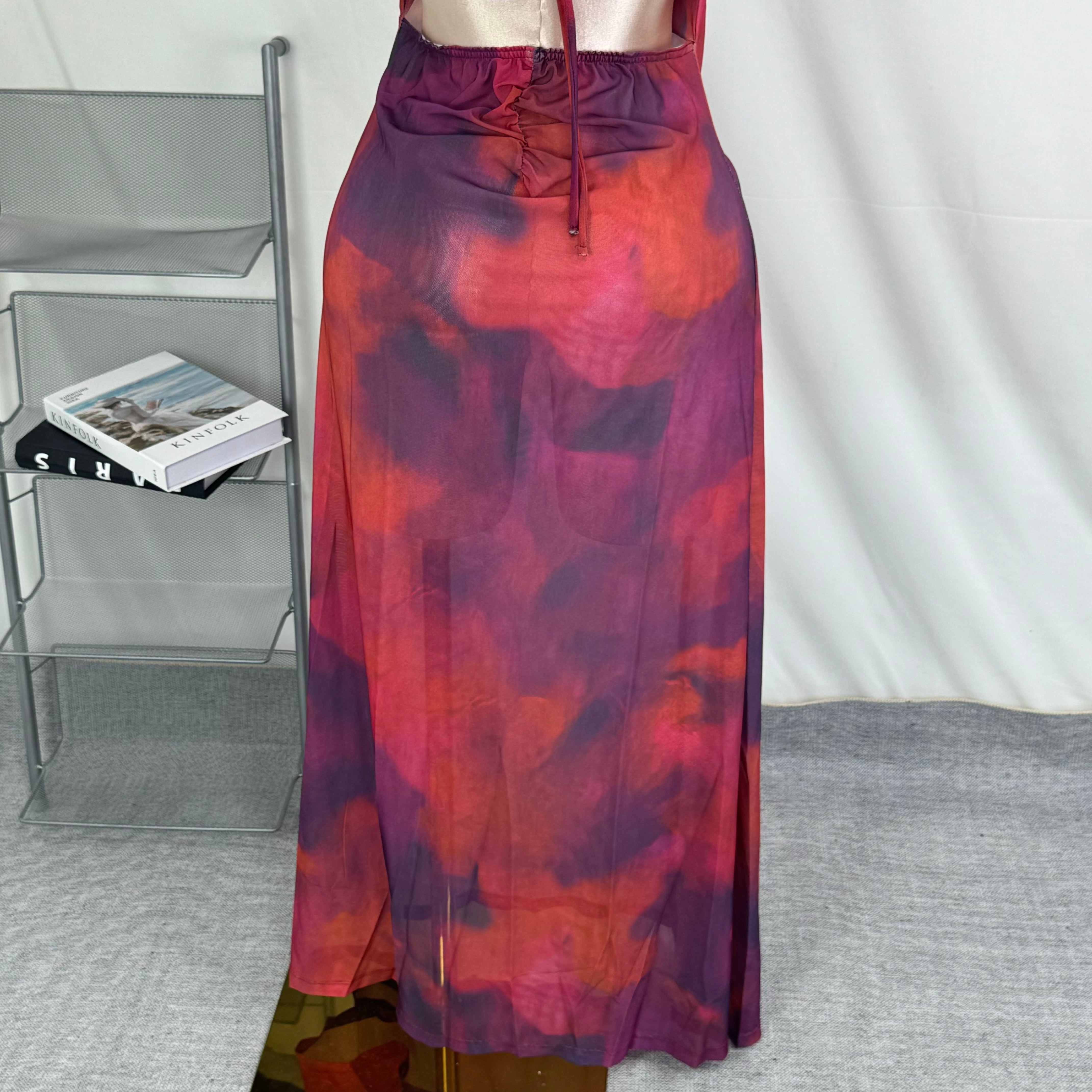 Metallic circle slit dress