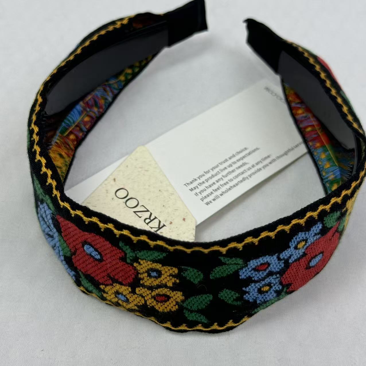 Embroidered flower headband