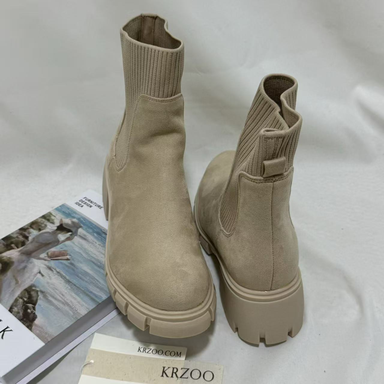 Mid-Calf Platform Combat Boots