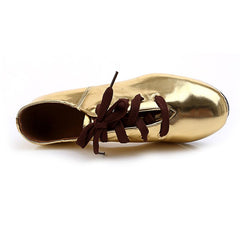 Women's Leatherette 3cm Heels Modem With Lace-up Tap Shoes