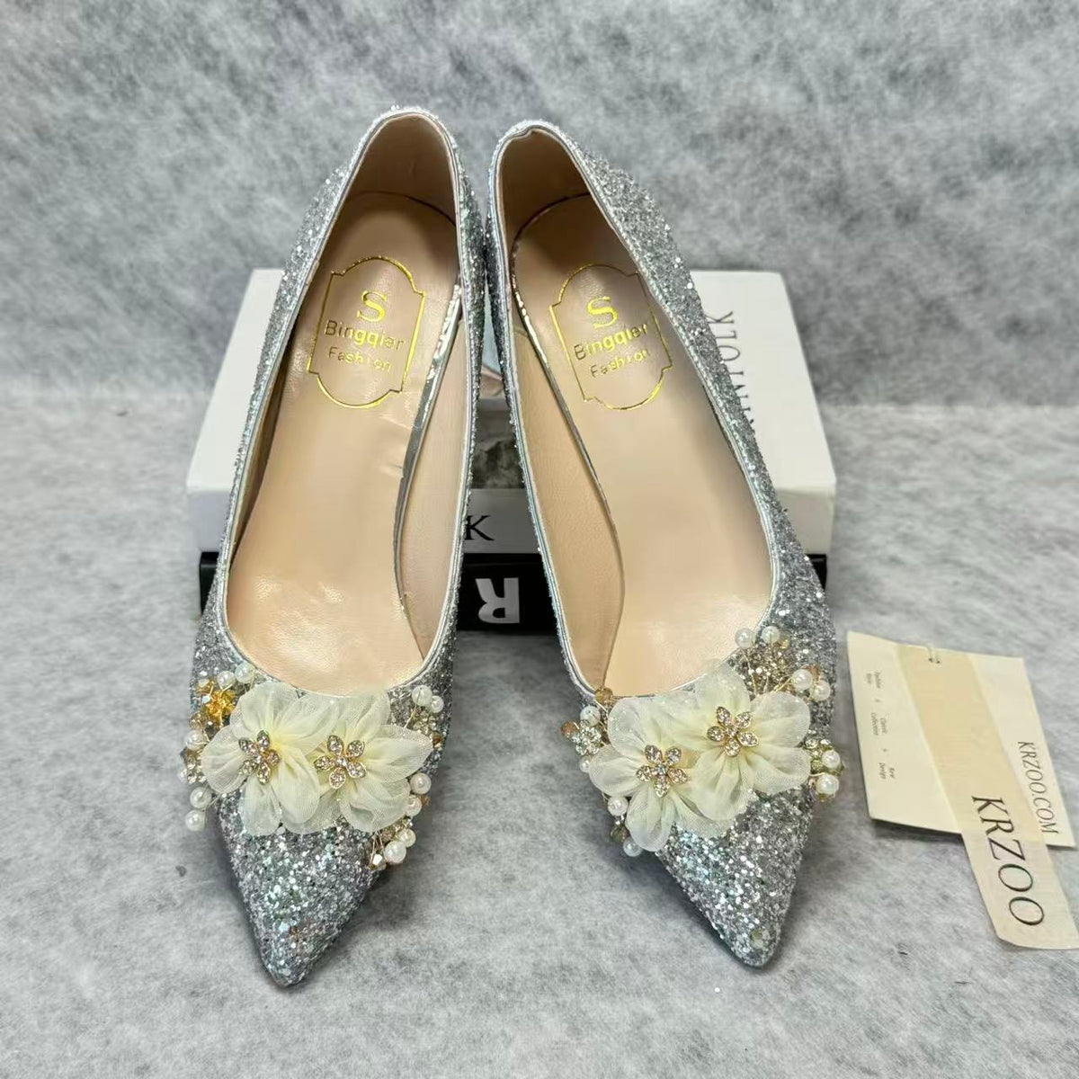 Crystal stiletto heels