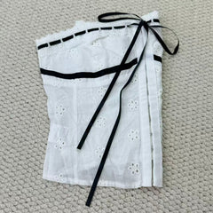 Jacquard strap single-buttoned vest