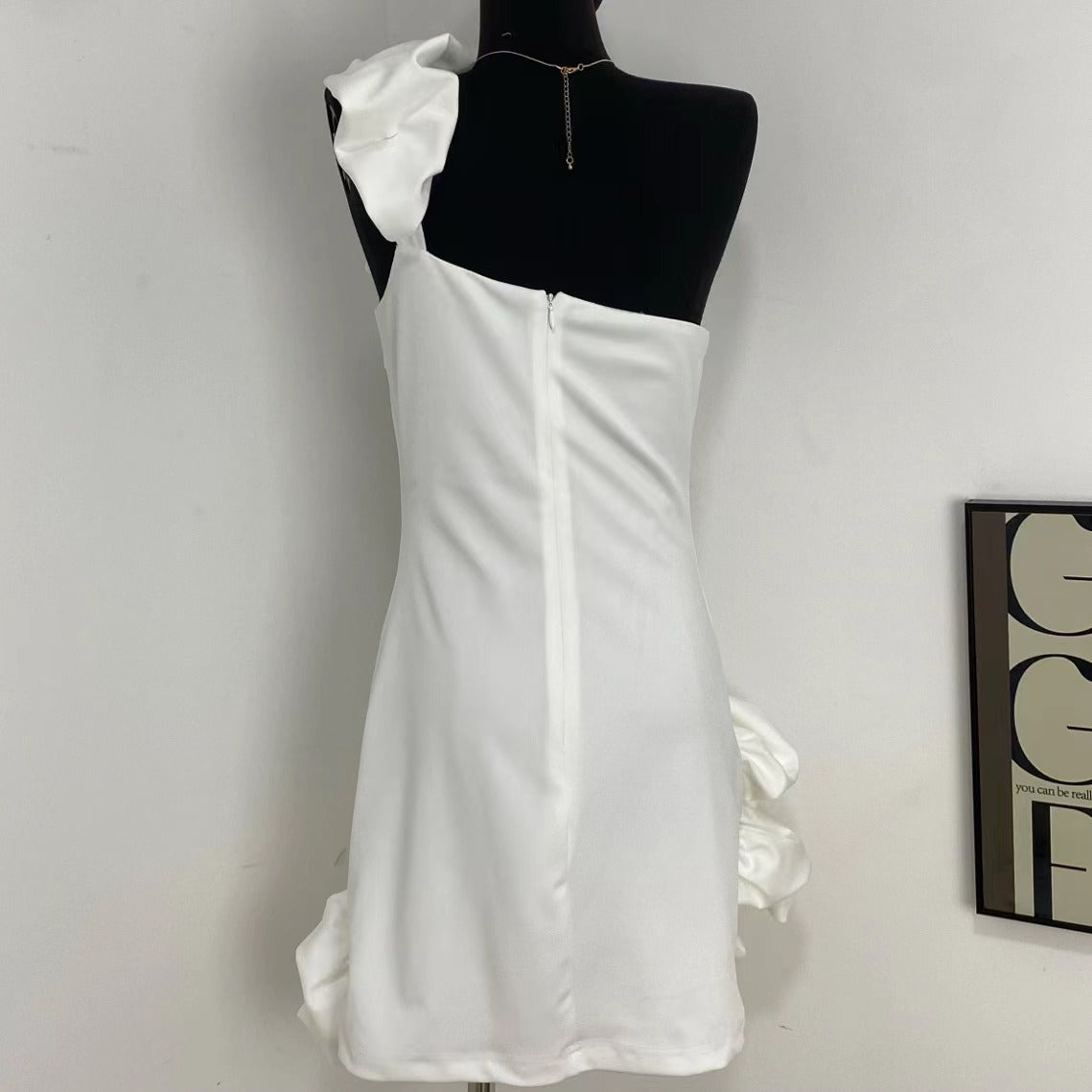 Ruffled Floral Waist-Cinching Dress