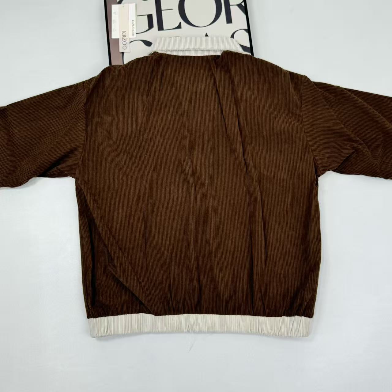 Flannel loose baseball jacket