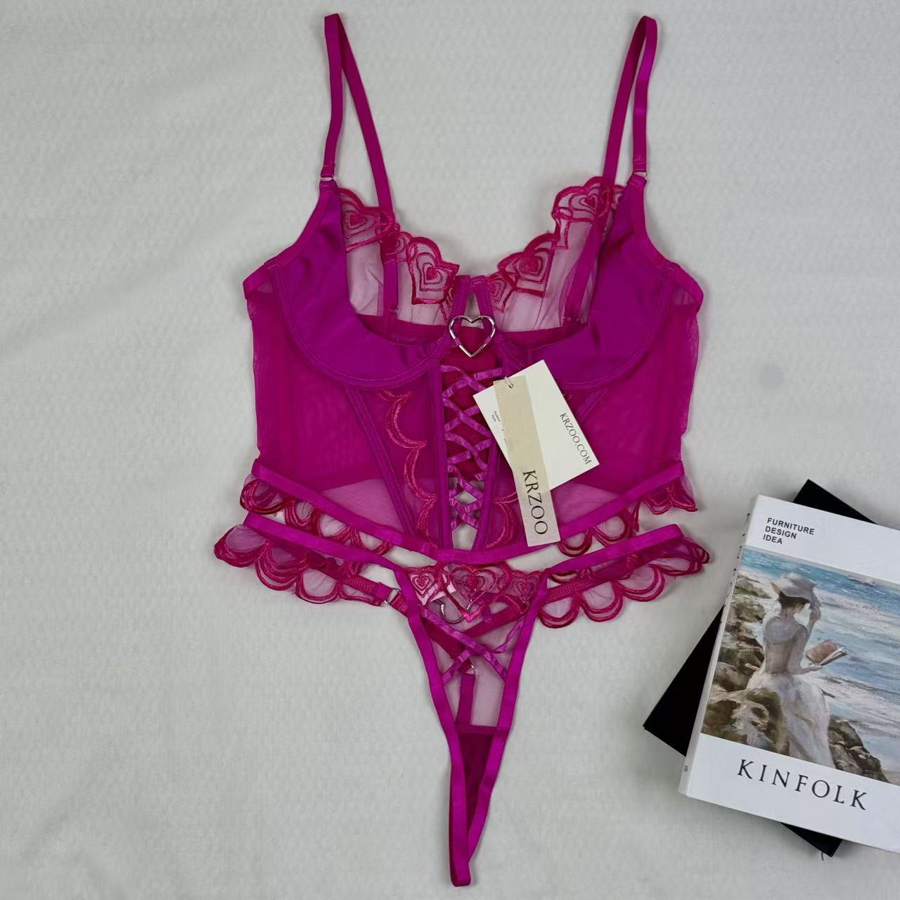 Love Embroidered Net Scarf Set