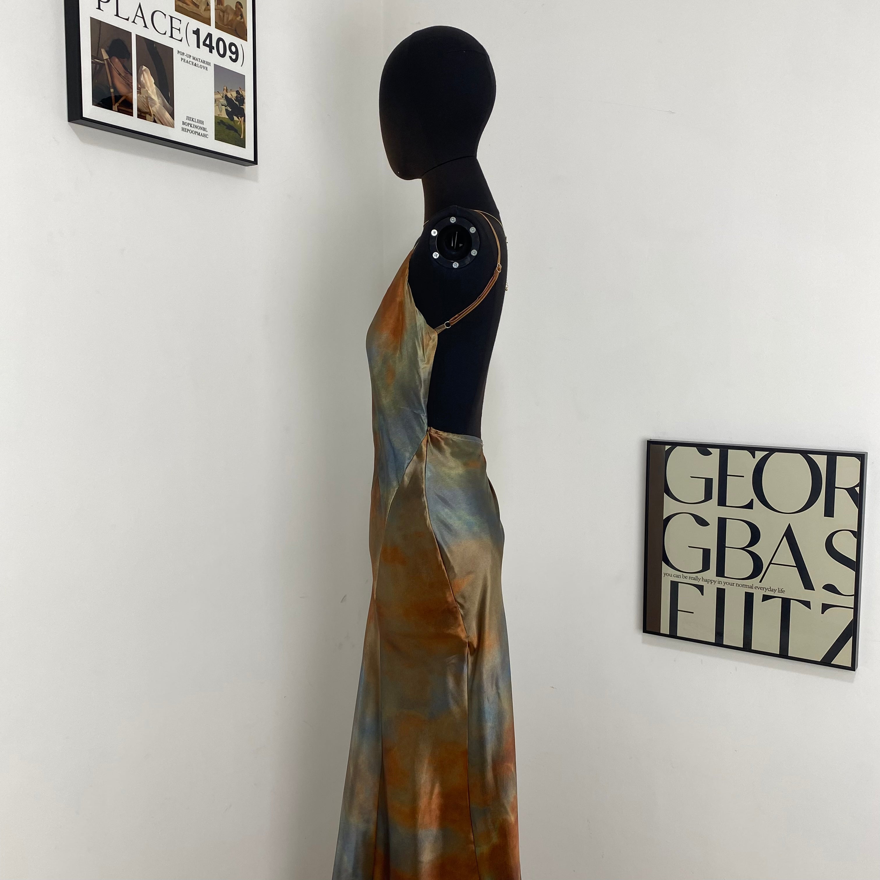 Rainbow Print Slip Dress