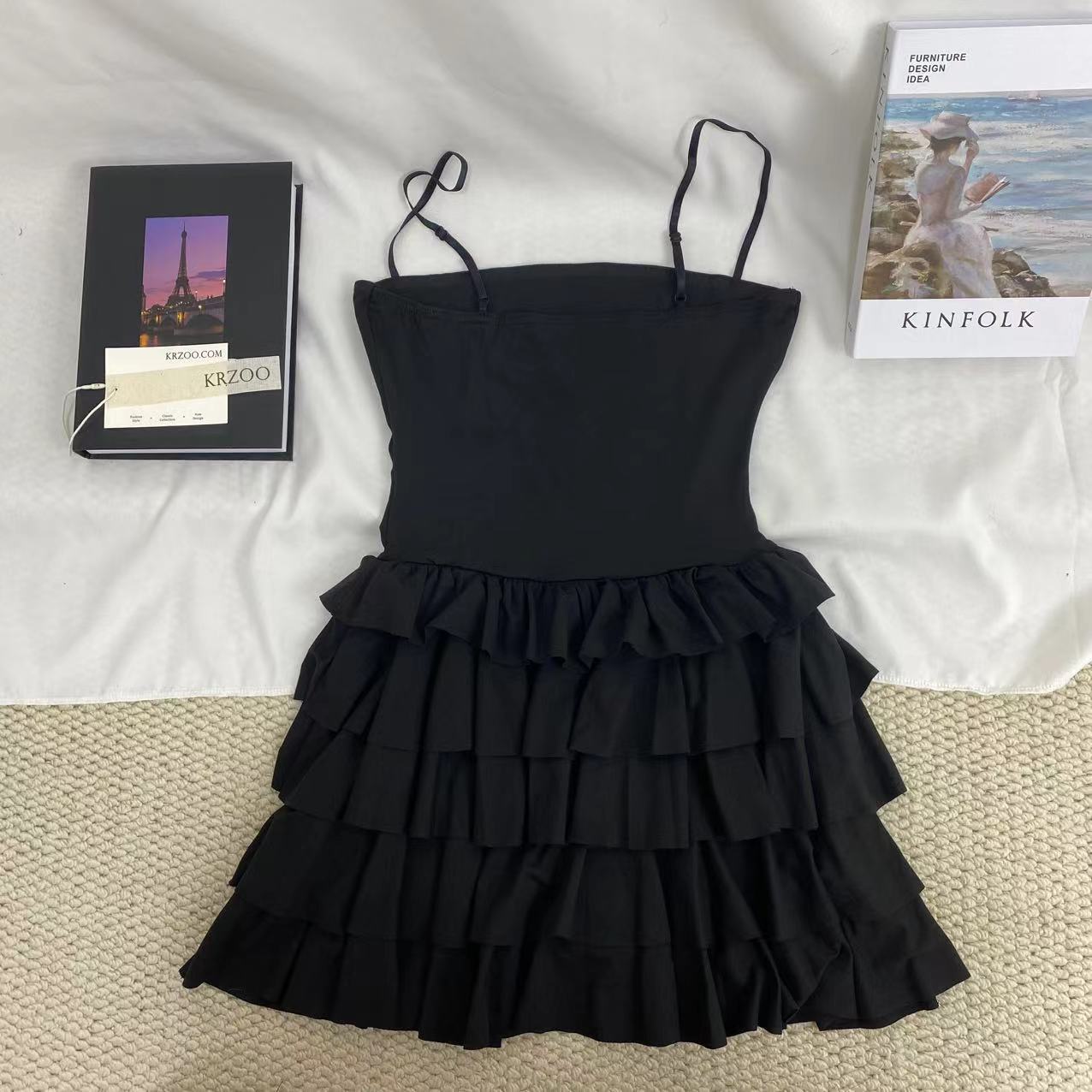 Strappy Ruffled Backless Dress