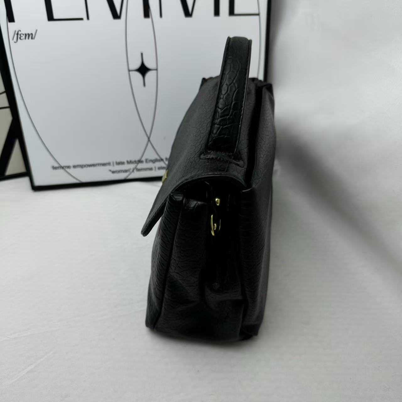 Large Black Leather Tote Bag