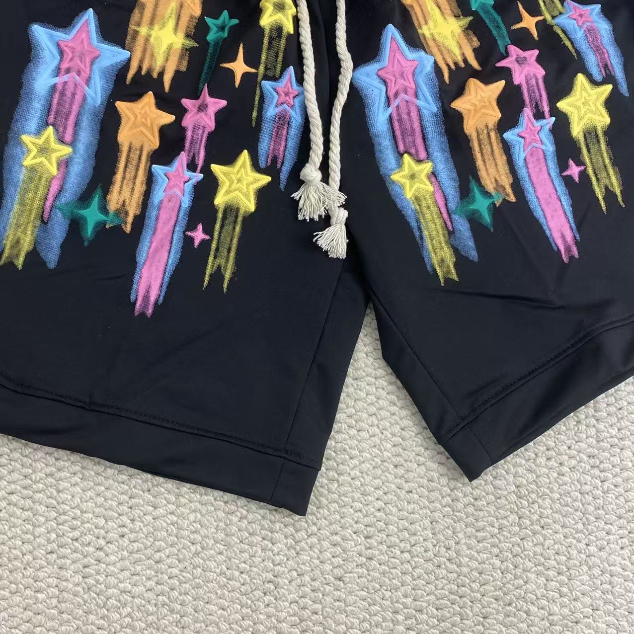 Graffiti-Print Wide-Leg Shorts