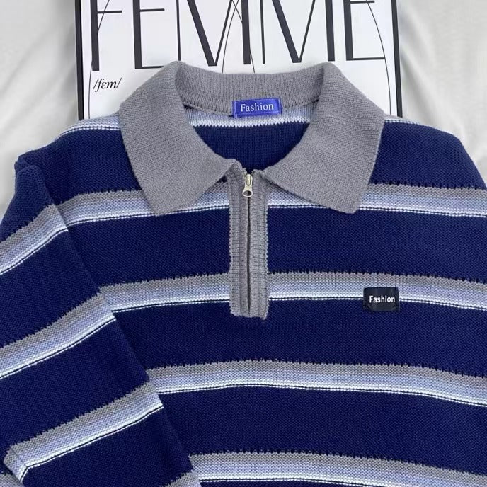 Japanese Retro Striped Top