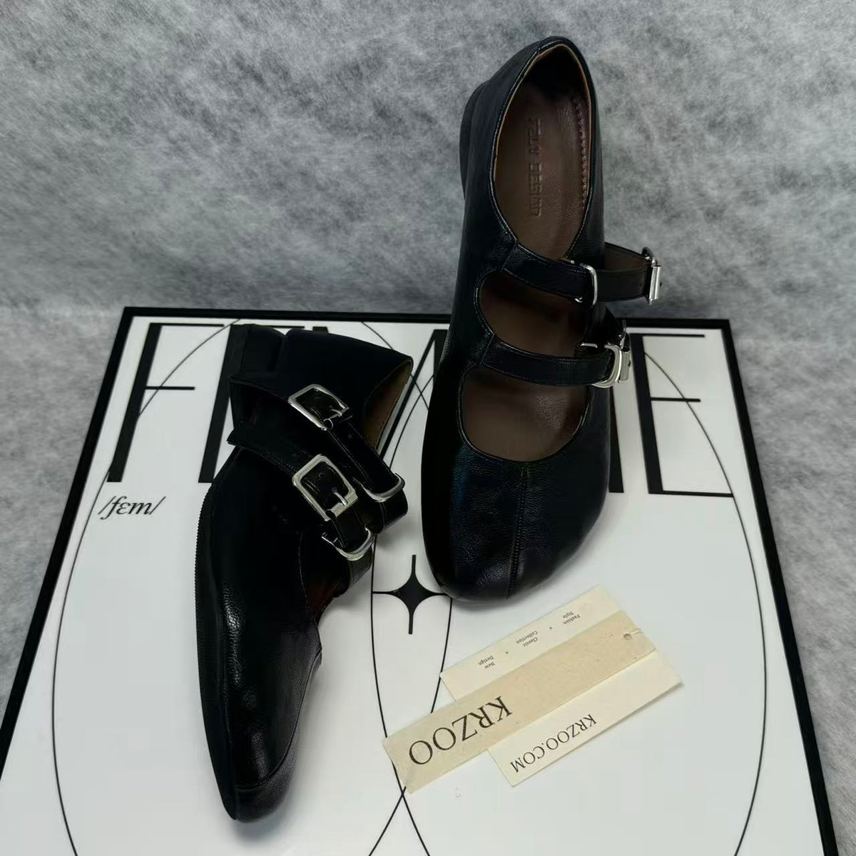 Leather Ankle-Length Ballet Flats
