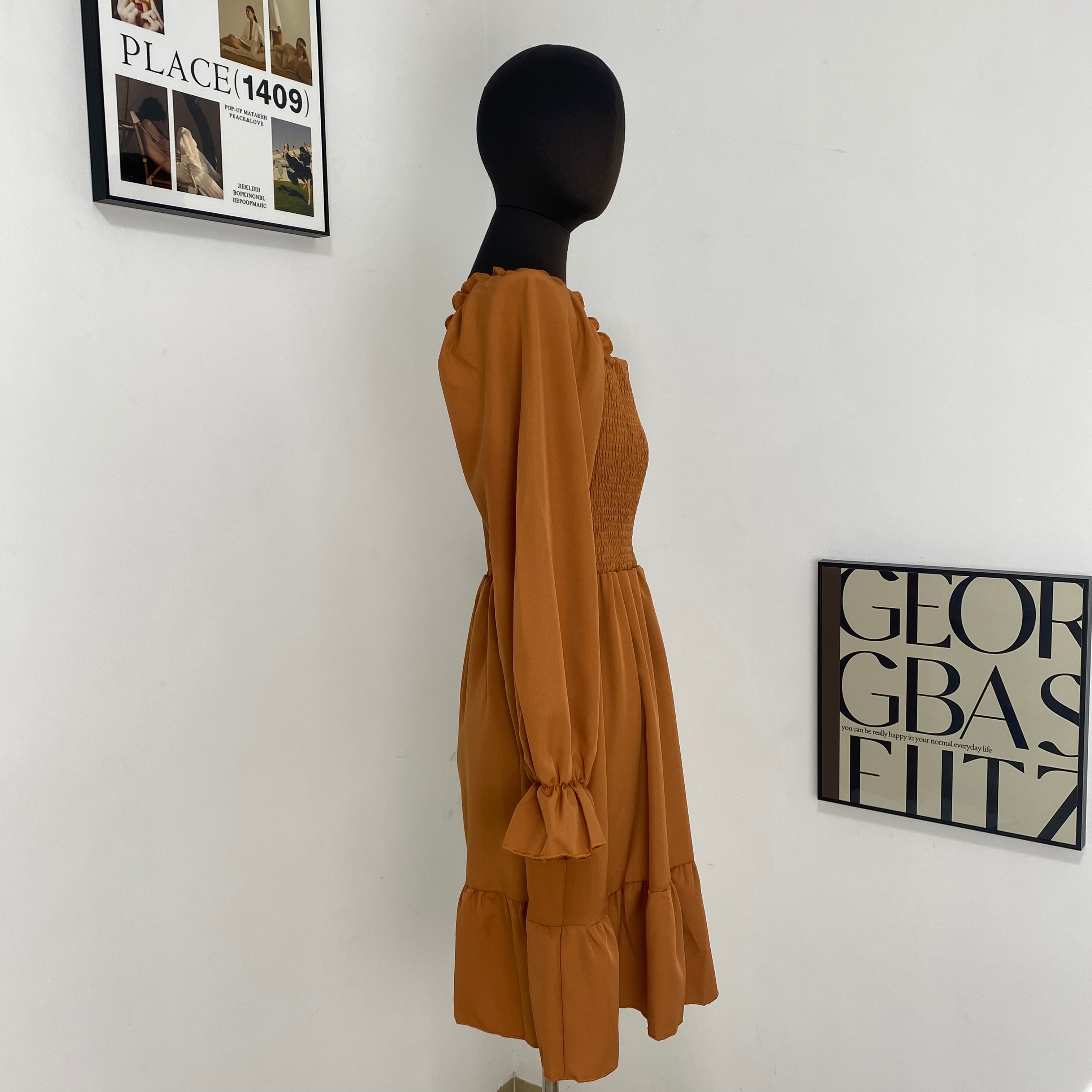 Parallel Crepe Bodice Dress