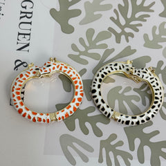 Vintage-Style Enamel Zebra Bangle