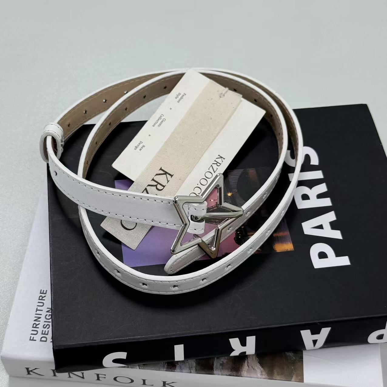 Pentagram alloy buckle star full-hole belt