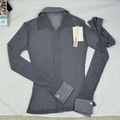 Fine mesh long-sleeved top