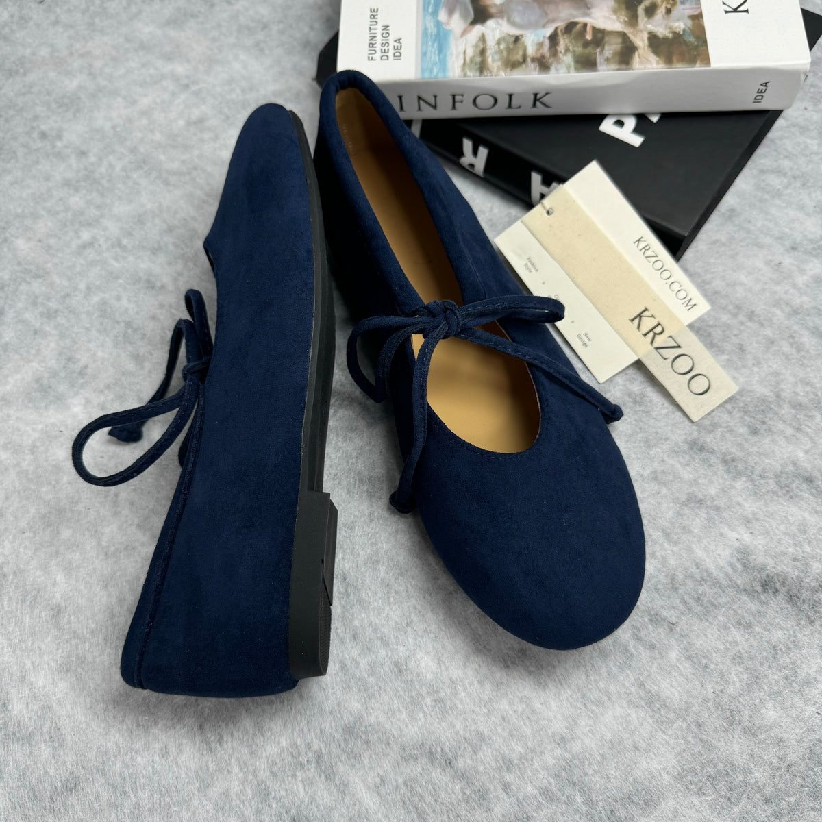 Soft flat bow round-toe Mary Jane shoes