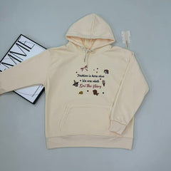 Printed hooded sweatshirt top