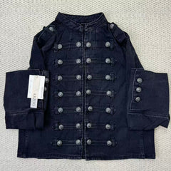 Standing collar long-sleeved denim jacket top