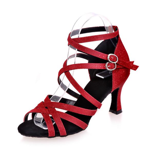 Women's Sparkling Glitter 7.5cm Ballroom Dance Shoes Latin Shoes
