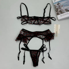 Net fabric star-point three-piece erotic outfit