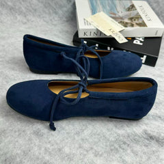 Soft flat bow round-toe Mary Jane shoes