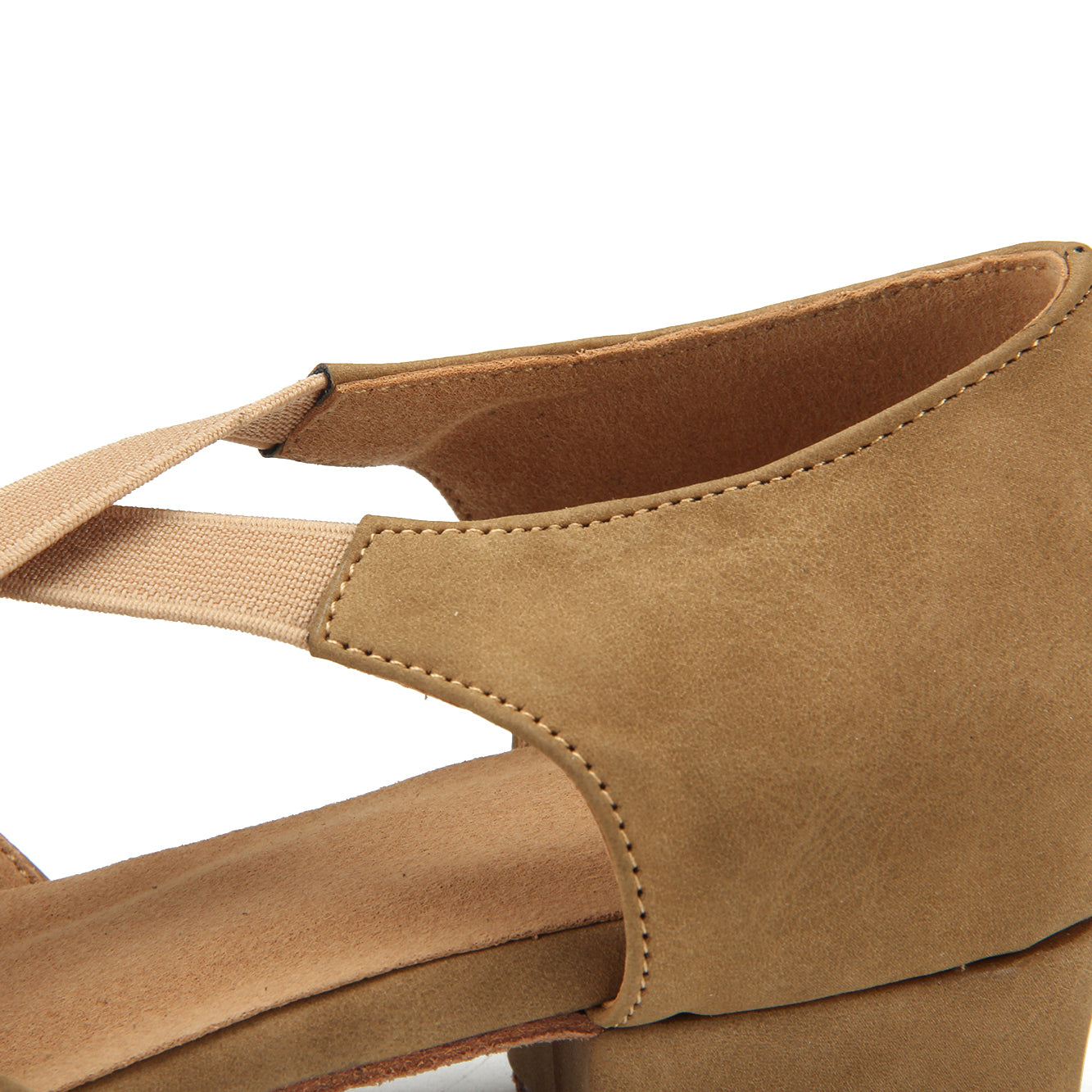 Women's Apricot Suede 3.5cm Heels Ballroom Swing Dance Shoes