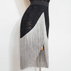 Women's Milk Silk Tassel Dance Srt Training Performance Dancewear