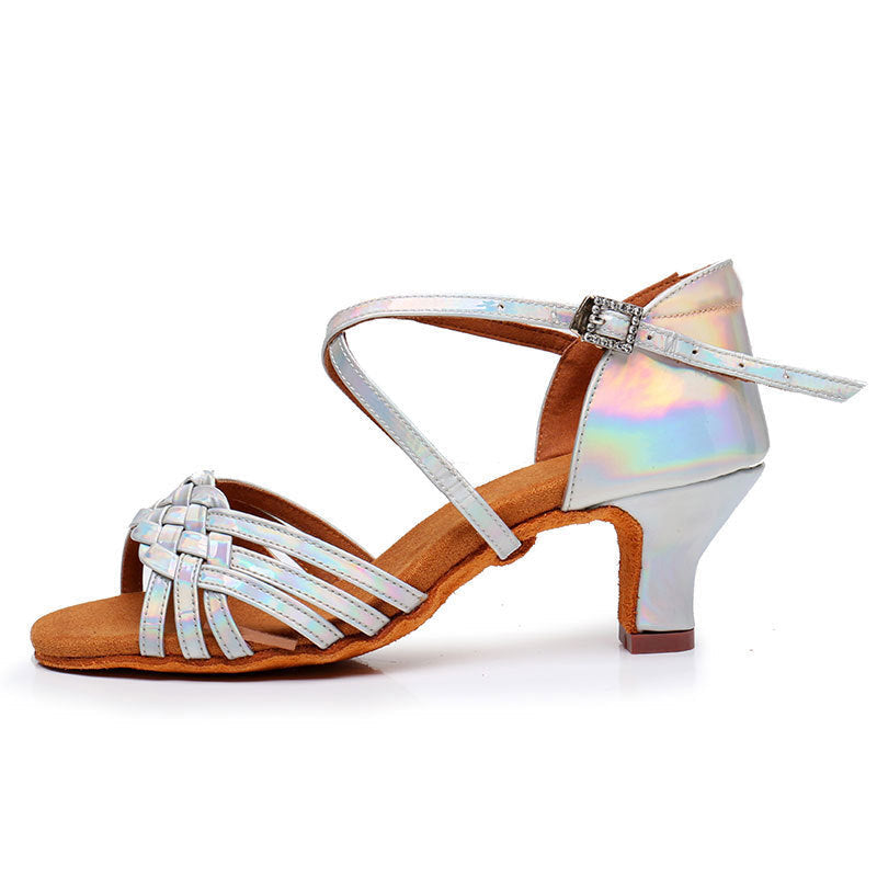 Women's Leatherette 5.5cm/7.5cm/8.5cm Heel Ankle Strap Latin Shoes Ballroom Dance Shoes