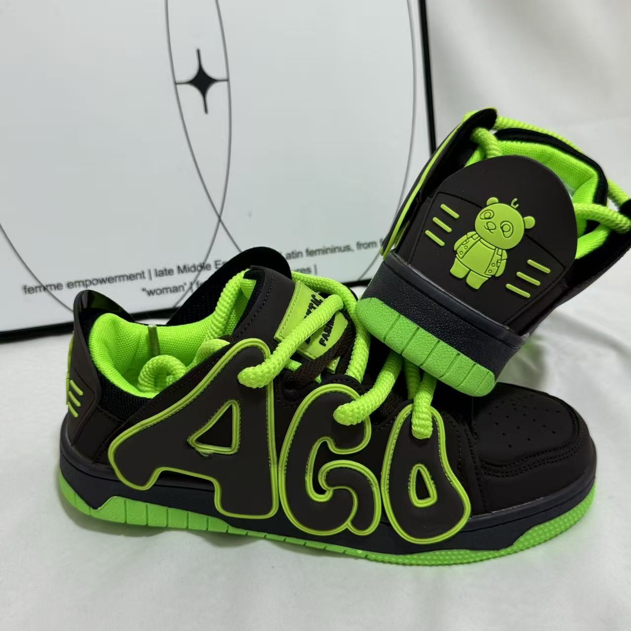 Color-block Letter Sneakers