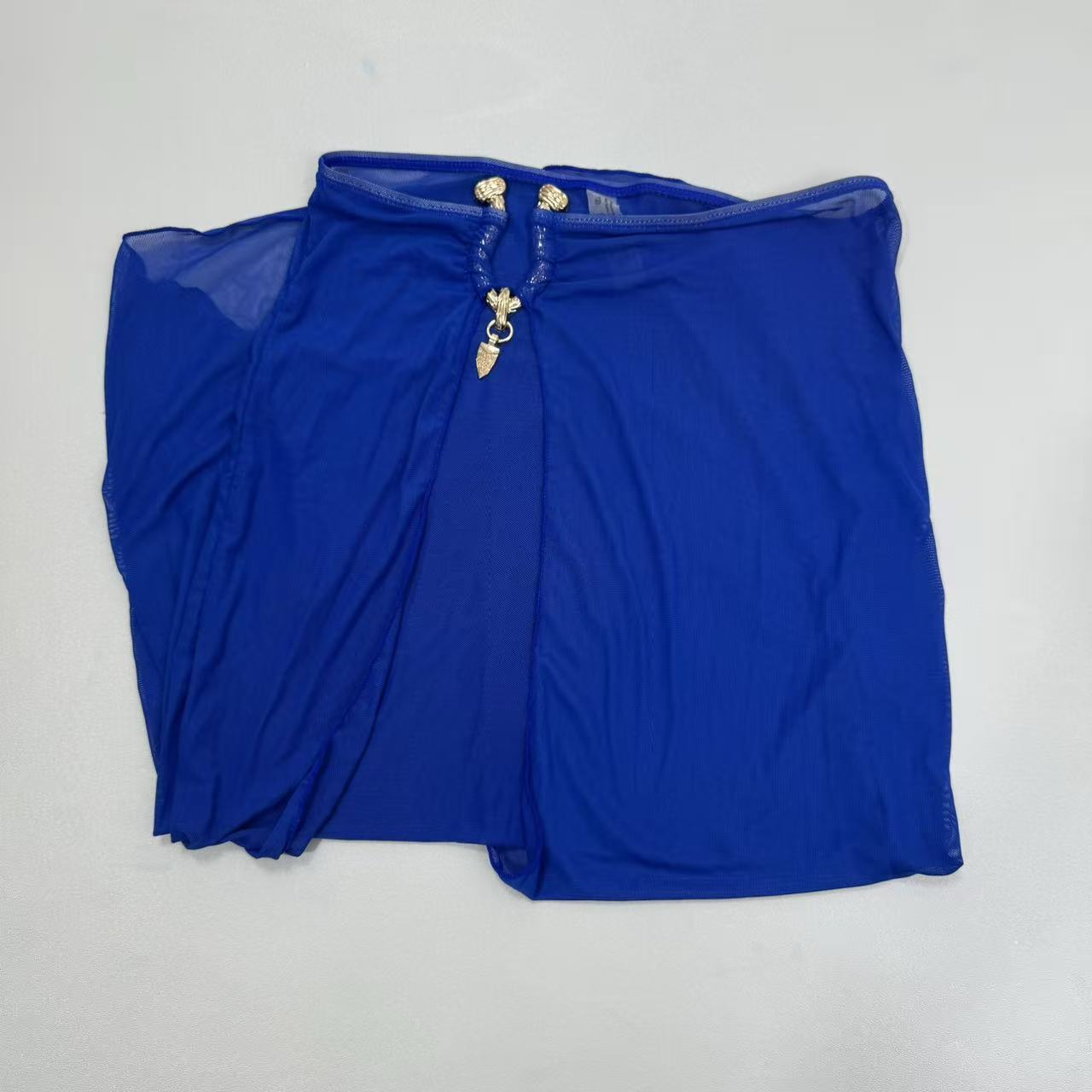 Metal snap long-sleeved three-piece swimming suit