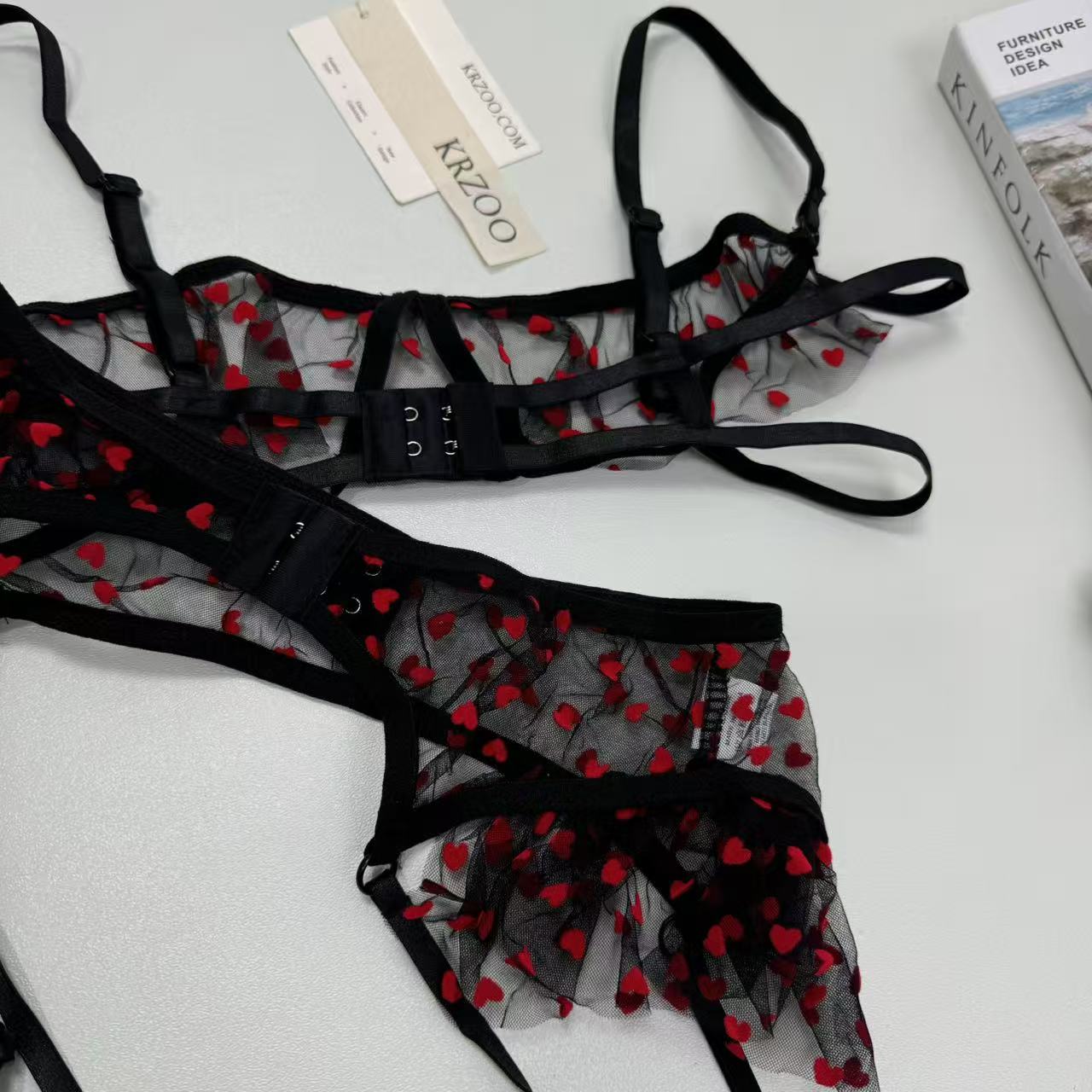 Net fabric star-point three-piece erotic outfit