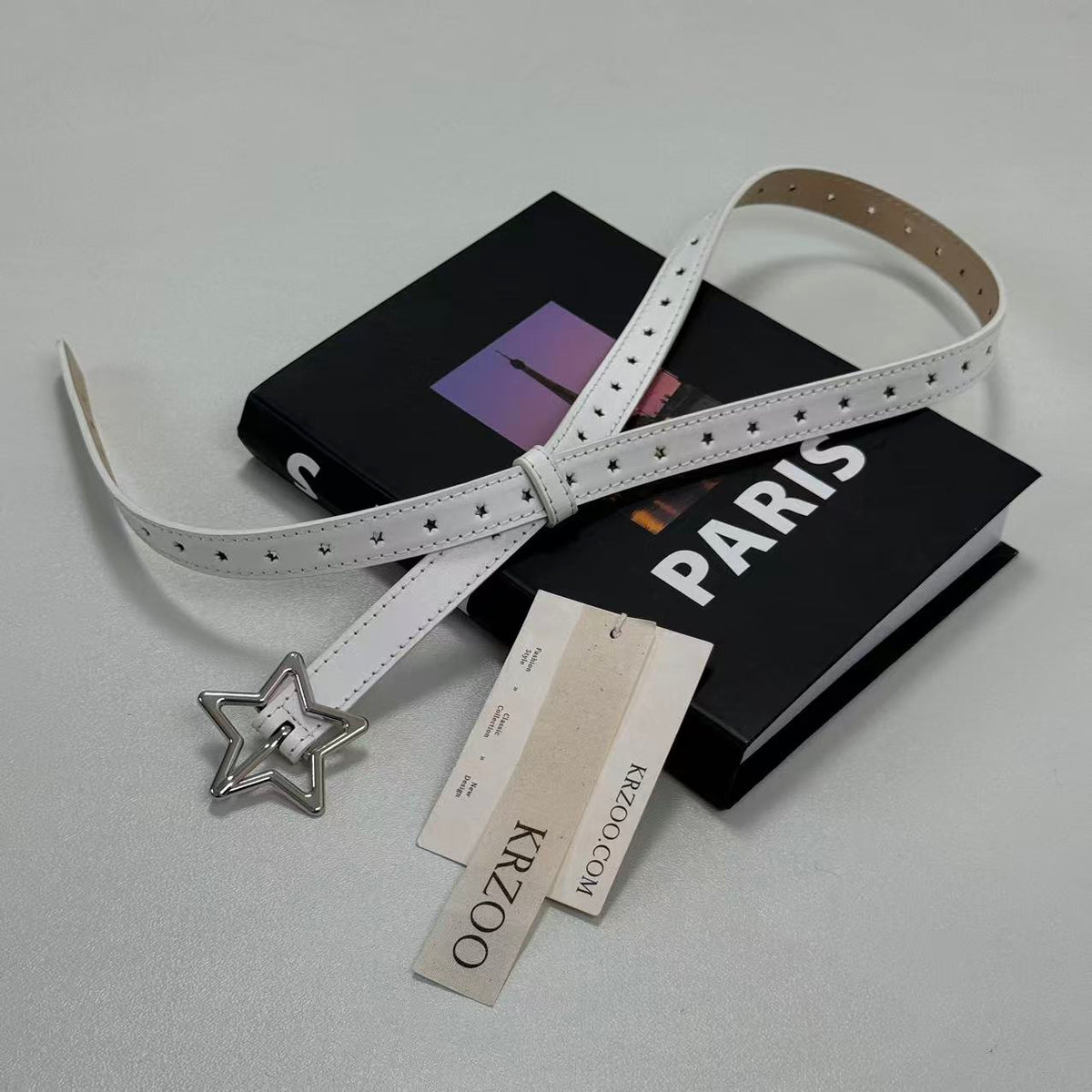 Pentagram alloy buckle star full-hole belt