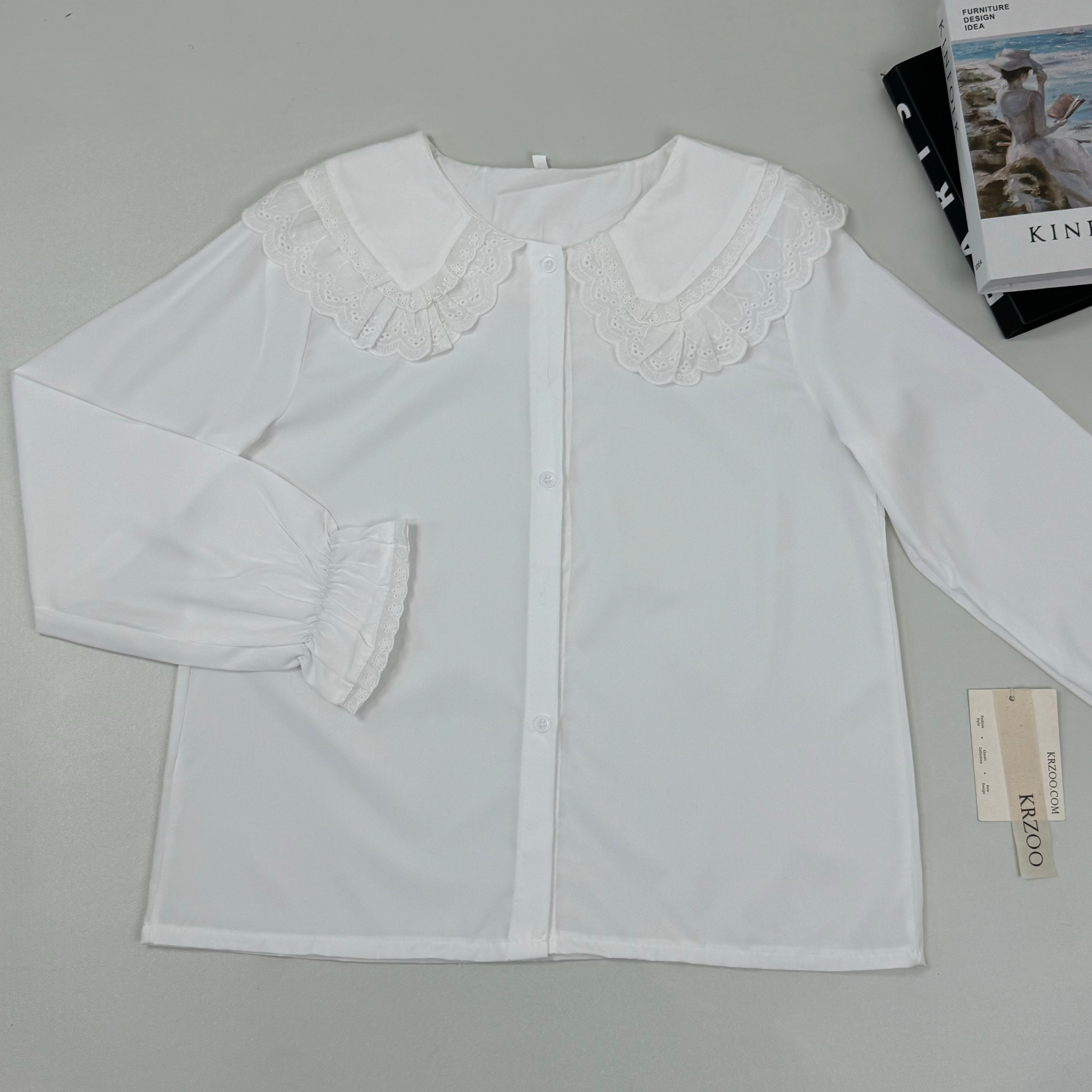 Baby collar shirt with long sleeves