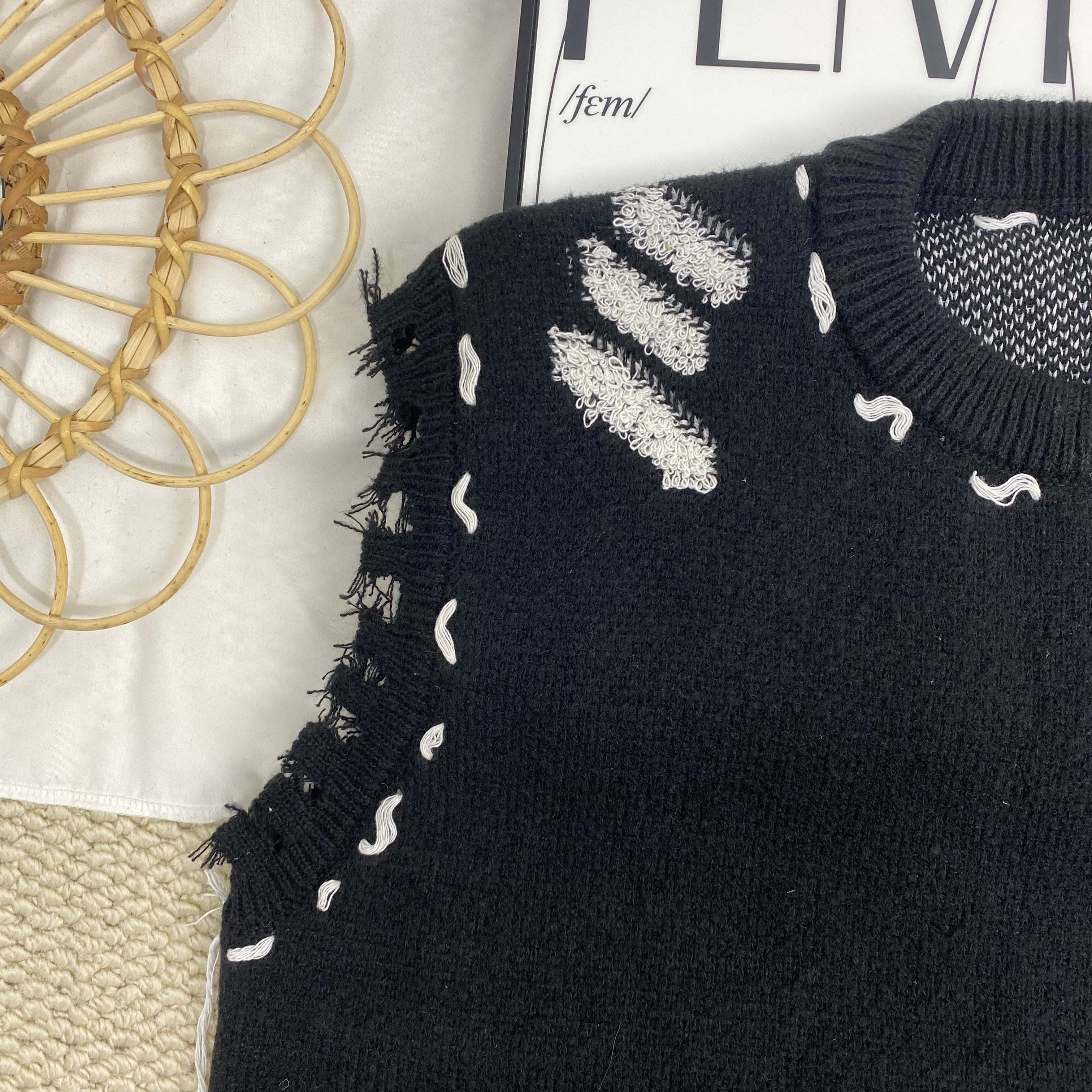 High Street Destroyed Vest Sweater