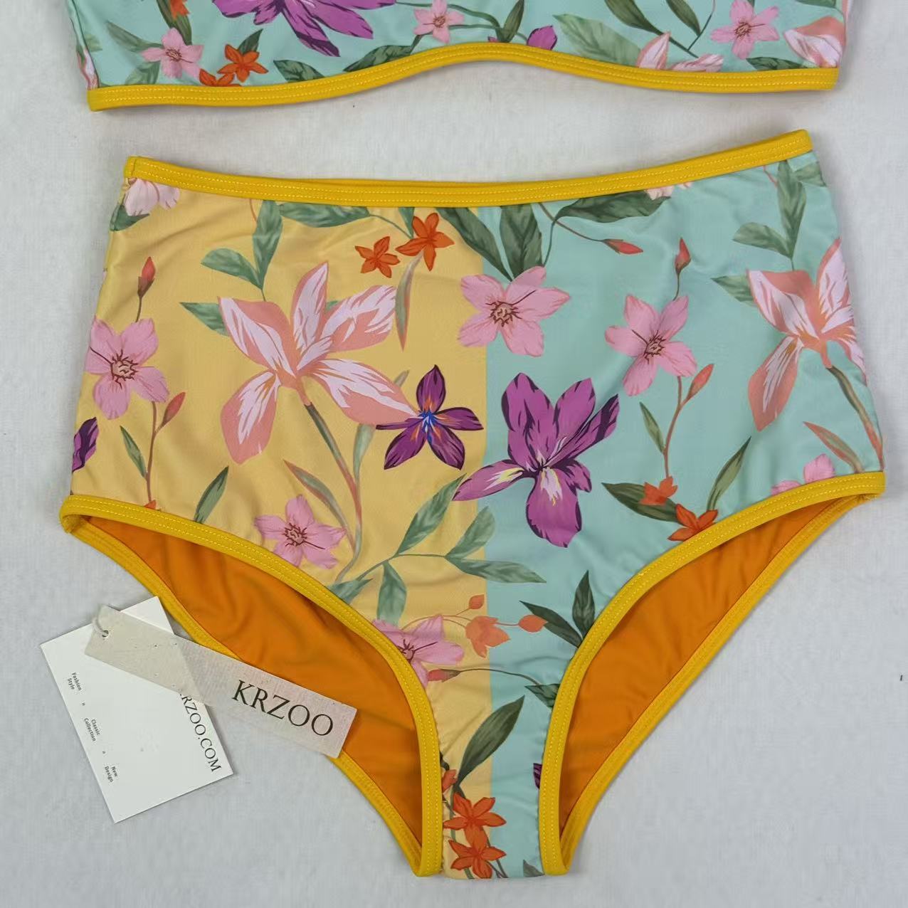 High-waist two-piece swimsuit set