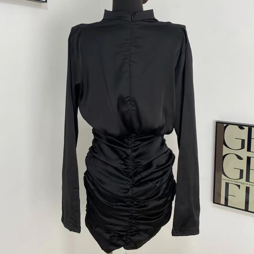 Long-Sleeved Hip-Hugging Slim Dress