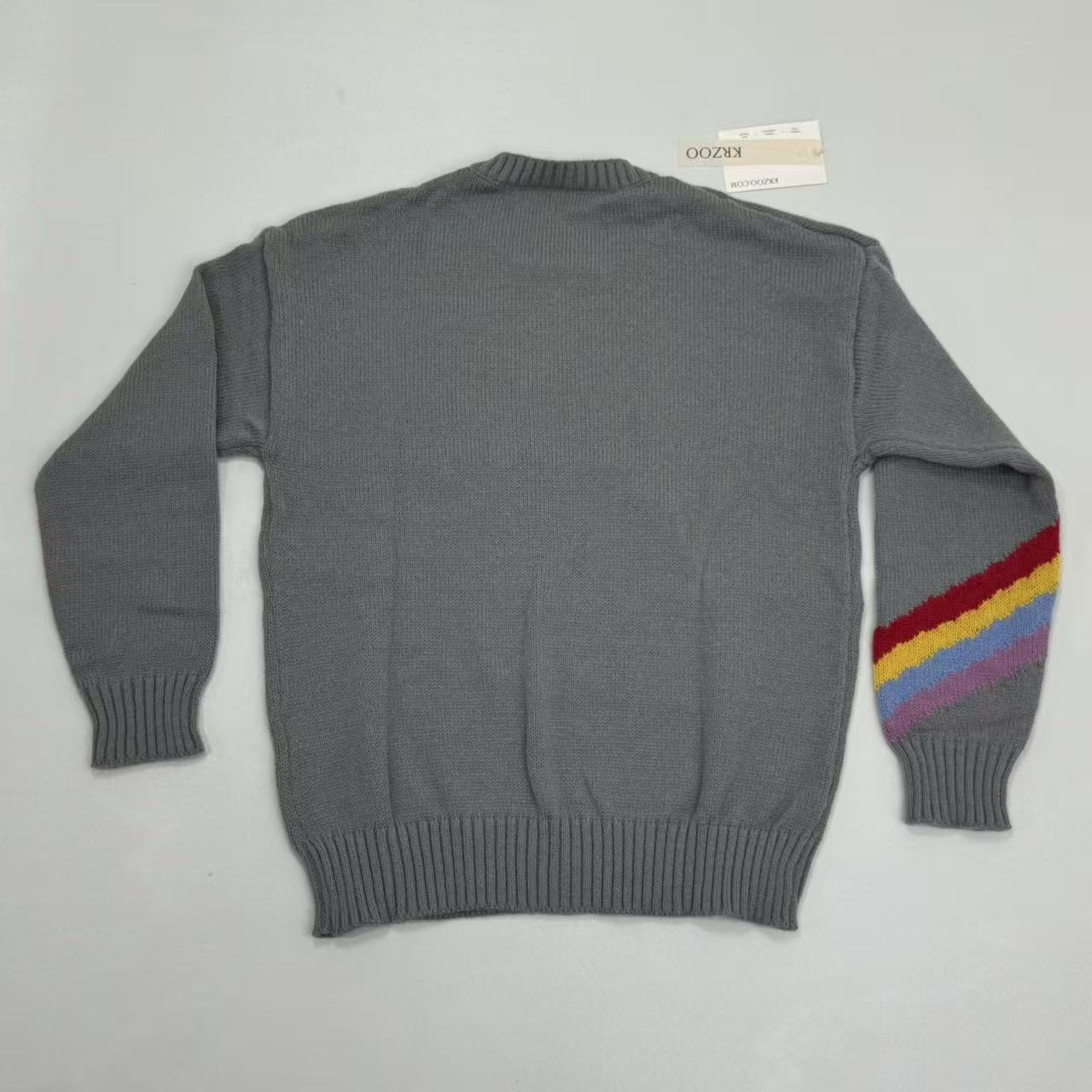 Rainbow Stripes Loose-Fitting Pullover Sweater