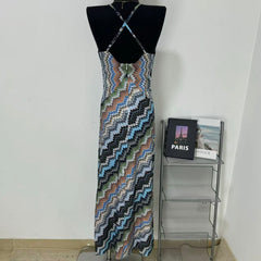 Strap pleated figure-hugging dress
