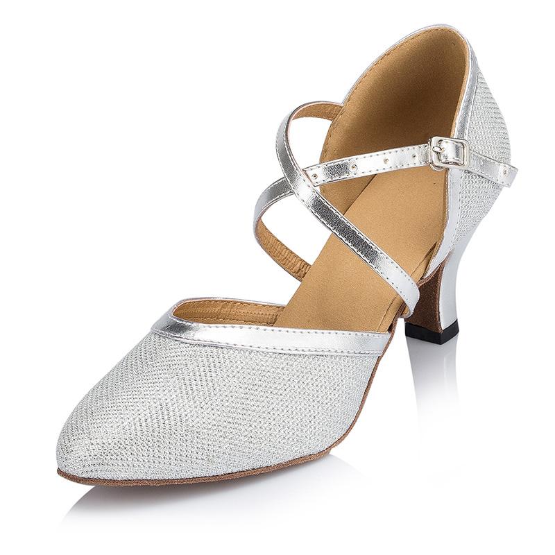 Women's Sparkling Glitter Customized Heel Ballroom Dance Shoes Modern Shoes