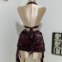 Sleeveless Halter-Neck Backless Bodycon Dress