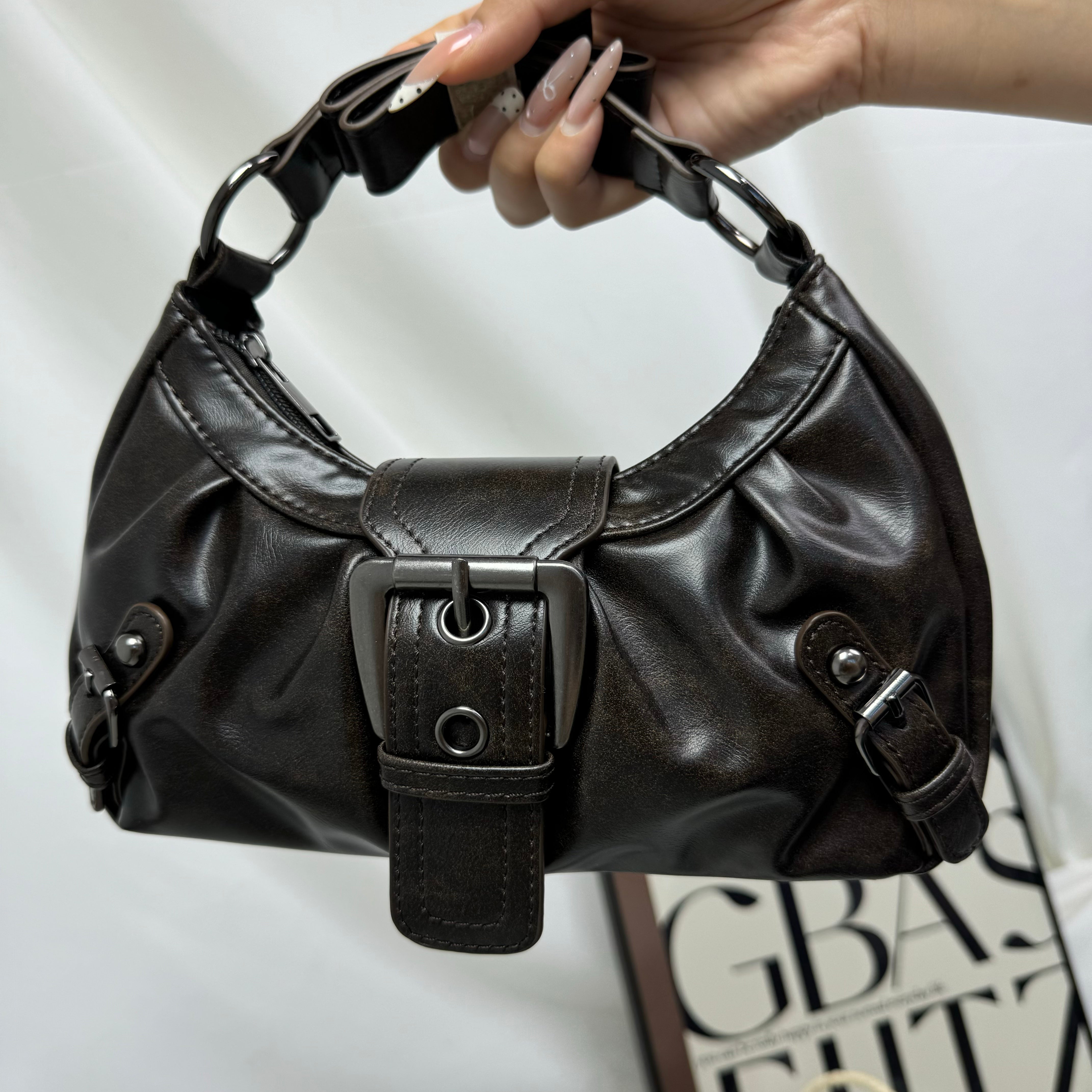 PU leather single-shoulder handbag