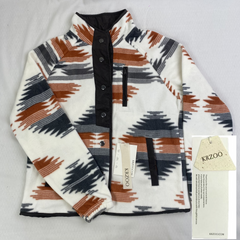 Jacket with plush geometric pattern coat