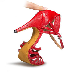 Women's Leatherette Customized Heel Ballroom Dance Shoes Latin Shoes