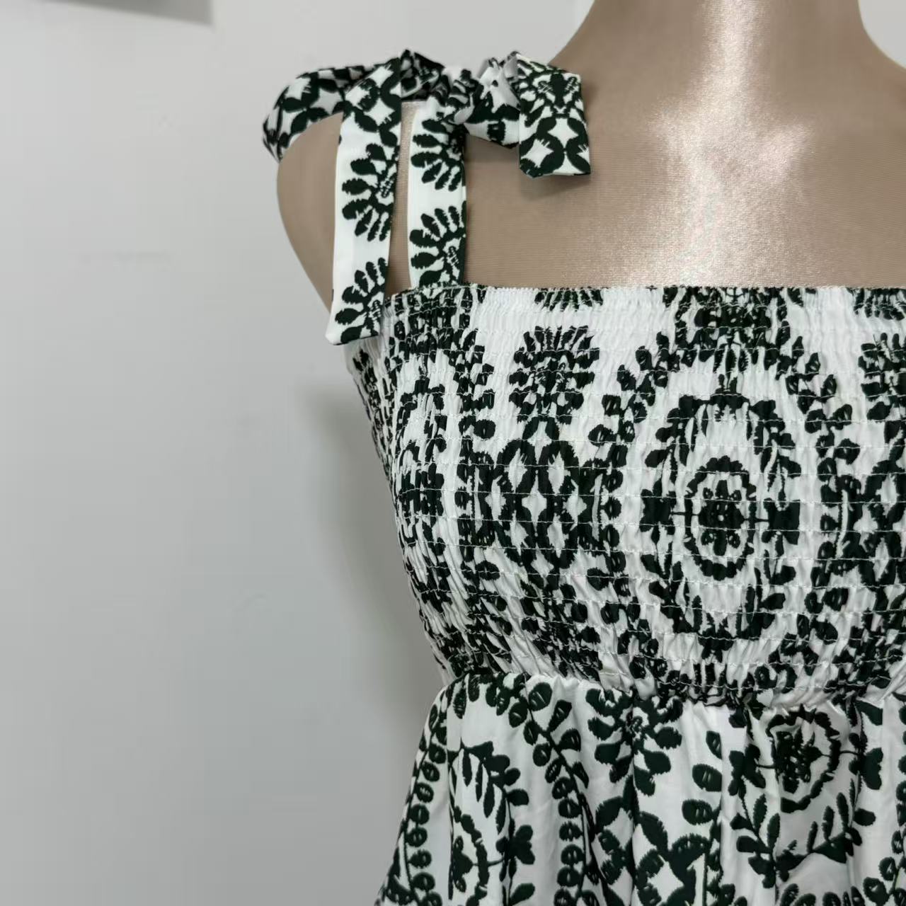 Printed Sleeveless Strappy Dress with Slit